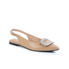 ELEGANCIA-Women's Flat Slingback Pumps-MELINA-NUDE